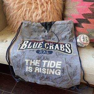 Southern Maryland Blue Crabs Team Signed Drawstring and Baseball